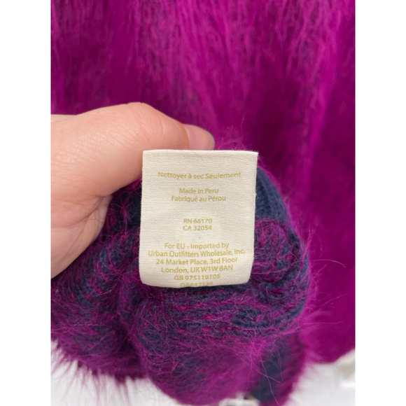 NWT Free People Bon Bon Magenta Fuzzy Alpaca Sweater Mini Dress - Picture 12 of 14